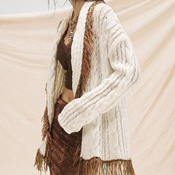 Multicolor Casual Women's Open Cardigan Sweater Coat - Picture 4 of 6